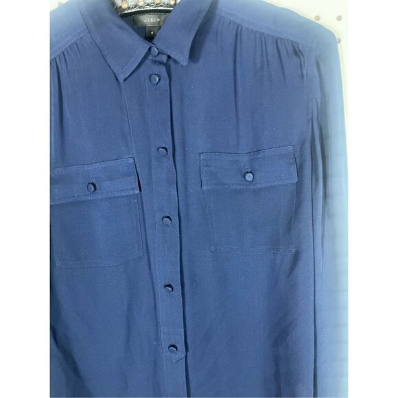 J.Crew button down silk blouse size 4 - Picture 4 of 7
